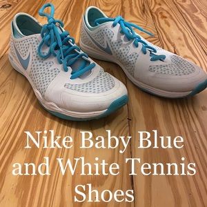 Nike Baby Blue and White Sneakers